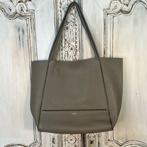 Botkier Peppled Gray Leather Large Tote Bag Chic Trendy Functional Old Money